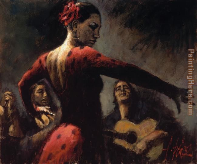 Study for Tablado Flame painting - Flamenco Dancer Study for Tablado Flame art painting